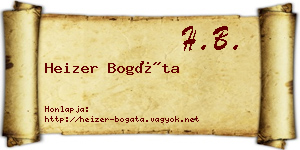 Heizer Bogáta névjegykártya